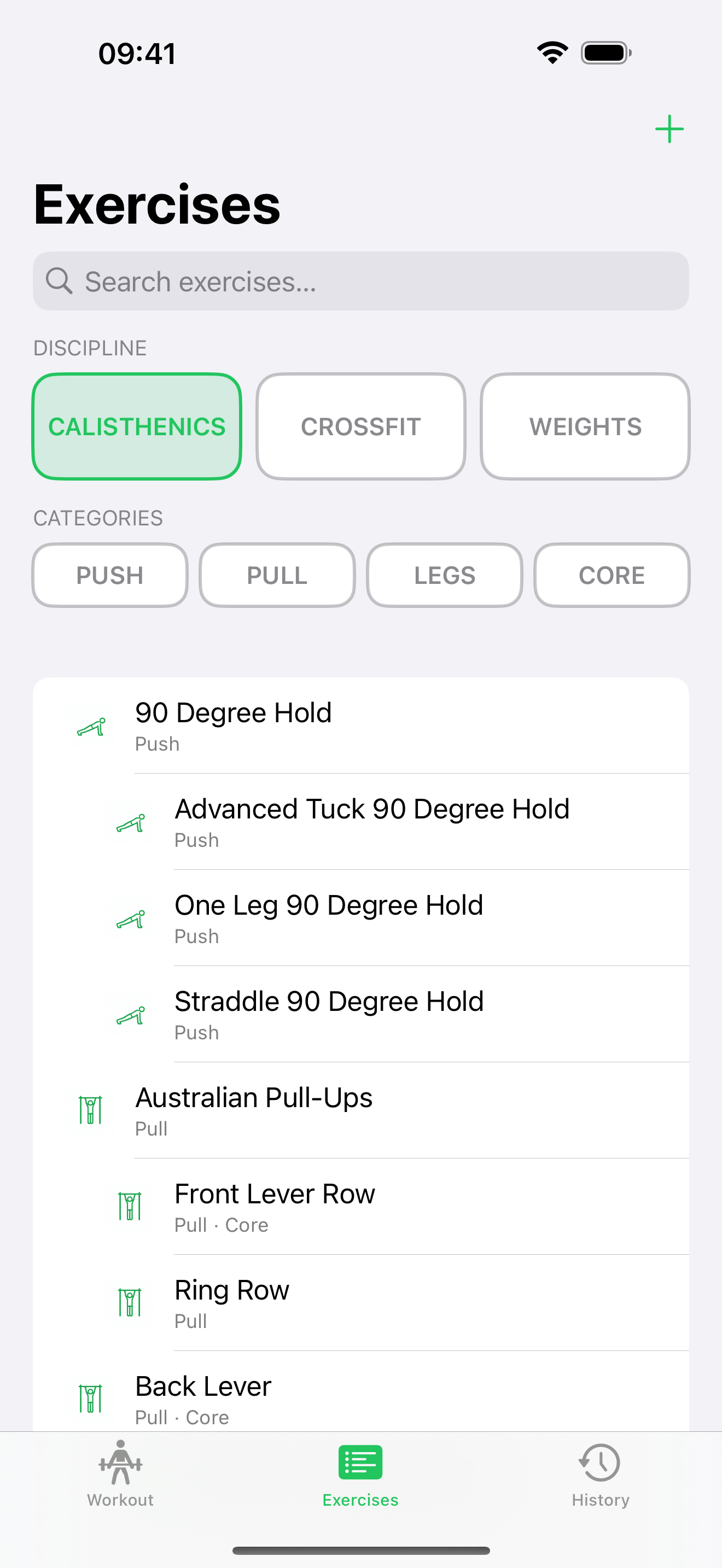 Exercise library